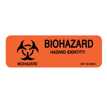 Nevs Label, Biohazard Hazard Identity 1" x 3" LW-0039